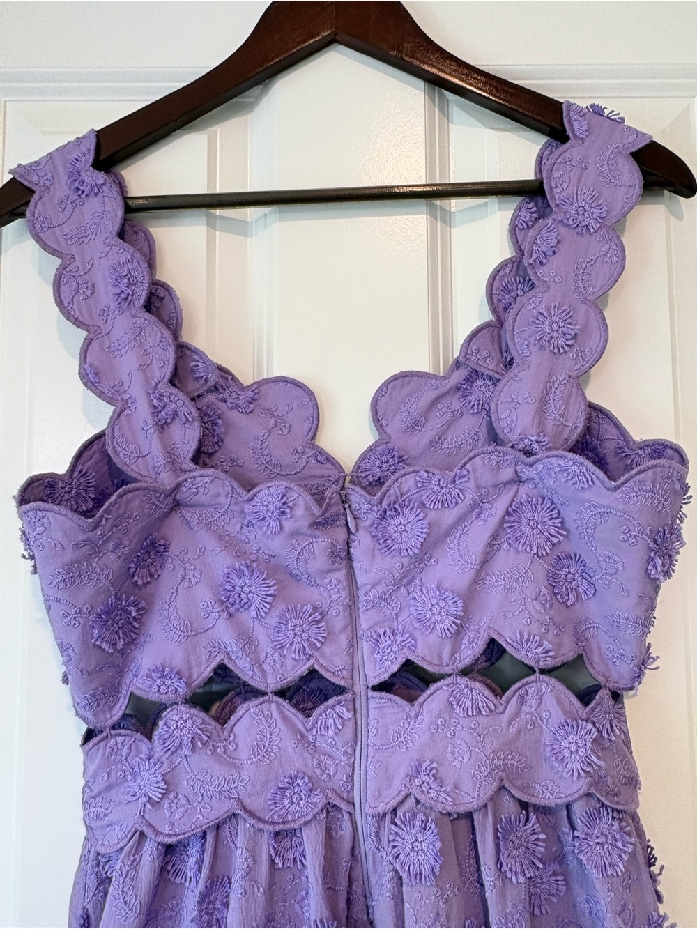 Farm Rio Lilac 3D Flower Sleeveless Midi Dress (Small) - Picture 4 of 10